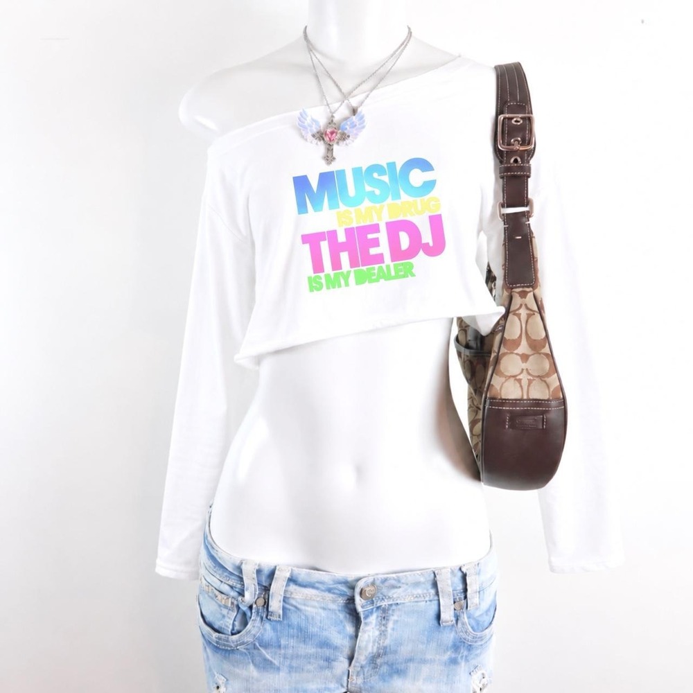 music festival off shoulder crop top
